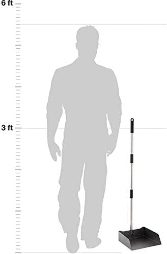 Yangbaga Dust Pans with Long Handle - 39” Heavy Duty Metal Upright Dustpan - Long Handled Stand Up Dustpans - Best Dustpans for Home/Lobby/Shop/Garage/Yard