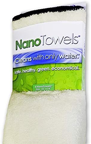 The Amazing Eco Cloth That Cleans Virtually Any Surface with Only Water. No More Paper Towels Or Toxic Chemicals. 4-Pack (14x14, Vanilla)