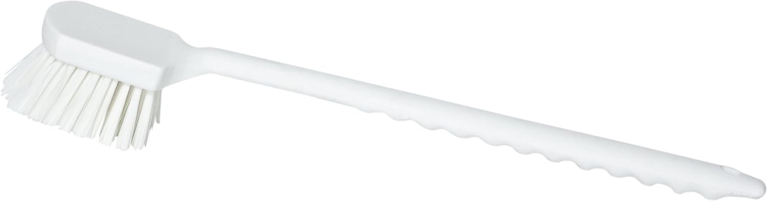 SPARTA 40501EC25 Plastic Large Scrub Brush, Kitchen Brush, Utility Brush With Long Handle For Cleaning, 20 Inches, Tan