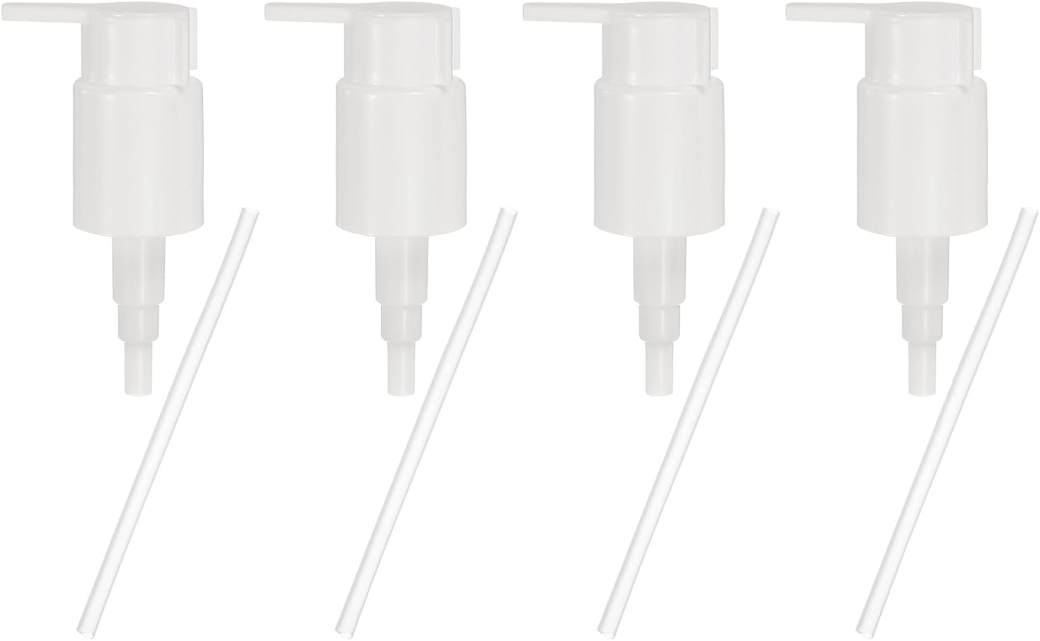 uxcell 4 Pcs Soap Dispenser Pump Heads, Hand Soap Dispensers Top Pumps Replacement Clip-on Pumphead for Standard 24/410 Neck Size Bathroom Lotion Shampoo Bottle, White