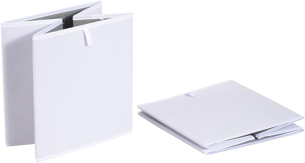 Amazon Basics Cube Organizer Bins, Collapsible Storage Baskets for Shelves, White, Pack of 6, 13x15x13"