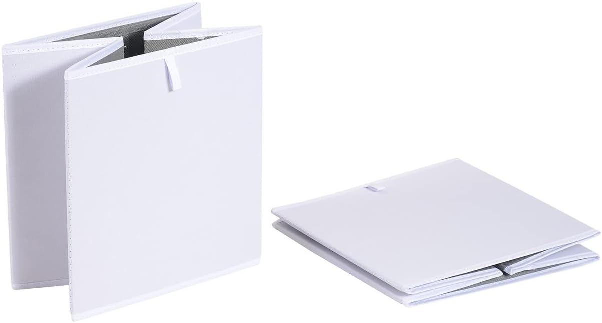 Amazon Basics Cube Organizer Bins, Collapsible Storage Baskets for Shelves, White, Pack of 6, 13x15x13"