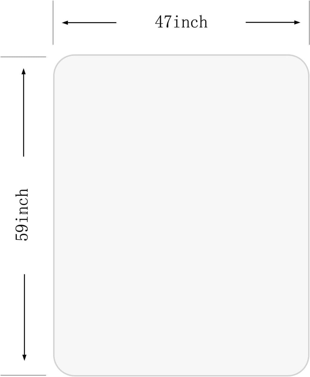 [Large Size] Crystal Clear 1/5" Thick 59" x 47" Heavy Duty Hard Chair Mat, Can be Used on Carpet or Hard Floor
