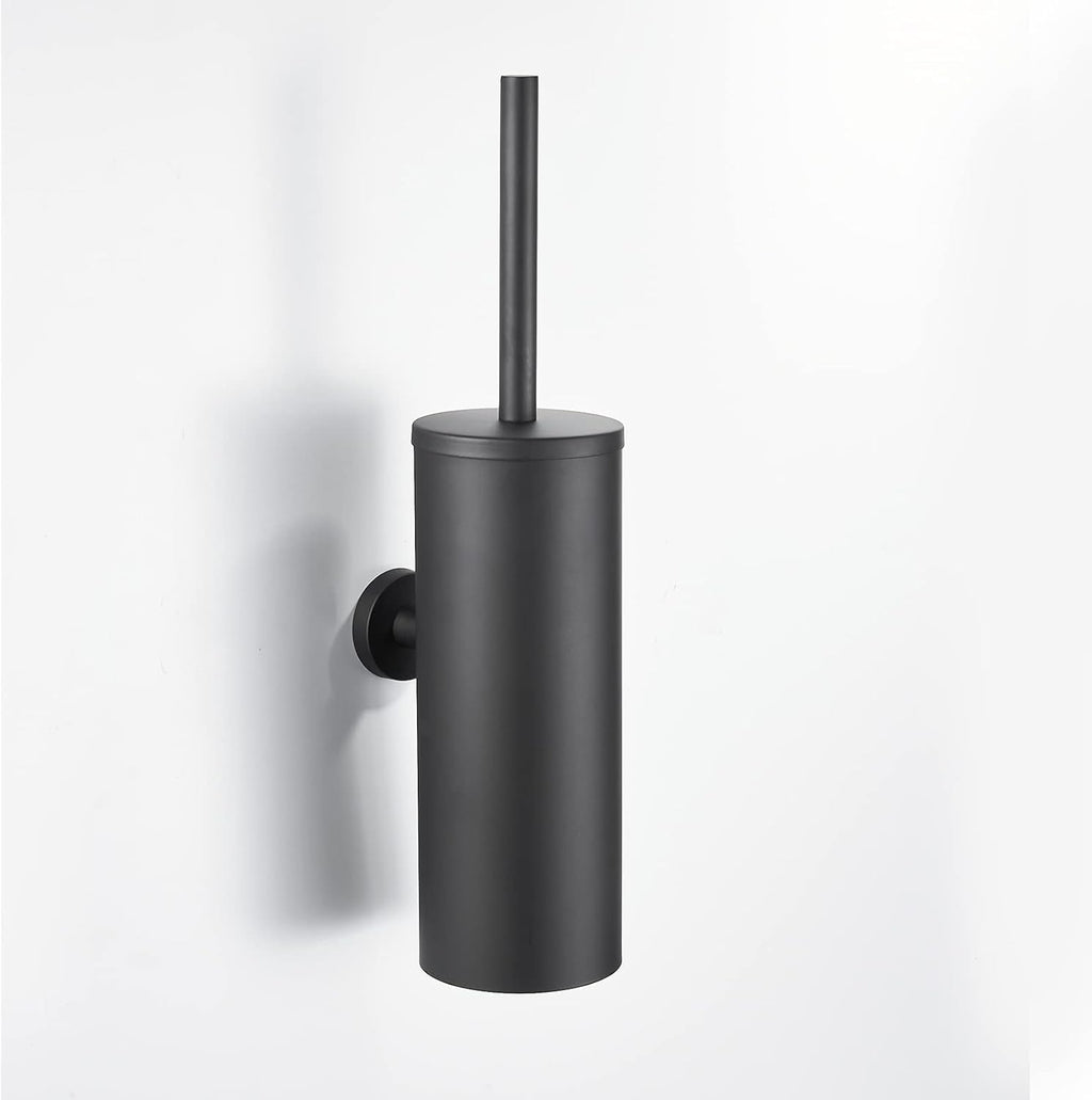 Toilet Brush and Holder Matte Black Toilet Bowl Brush Wall Mounted Toilet Brush with Lid