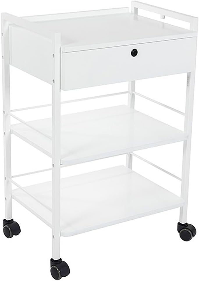 SKINACT Pro Single Drawer Cart Pro Medical Dental Mobile Utility Cabinet & Cart with Steel Frame and One Drawer
