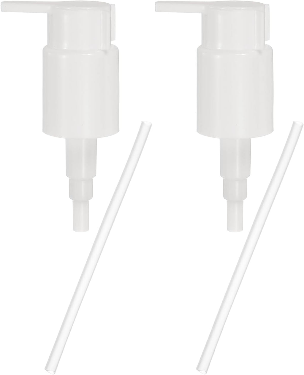 uxcell 2 Pcs Soap Dispenser Pump Heads, Hand Soap Dispensers Top Pumps Replacement Clip-on Pumphead for Standard 24/410 Neck Size Bathroom Lotion Shampoo Bottle, White