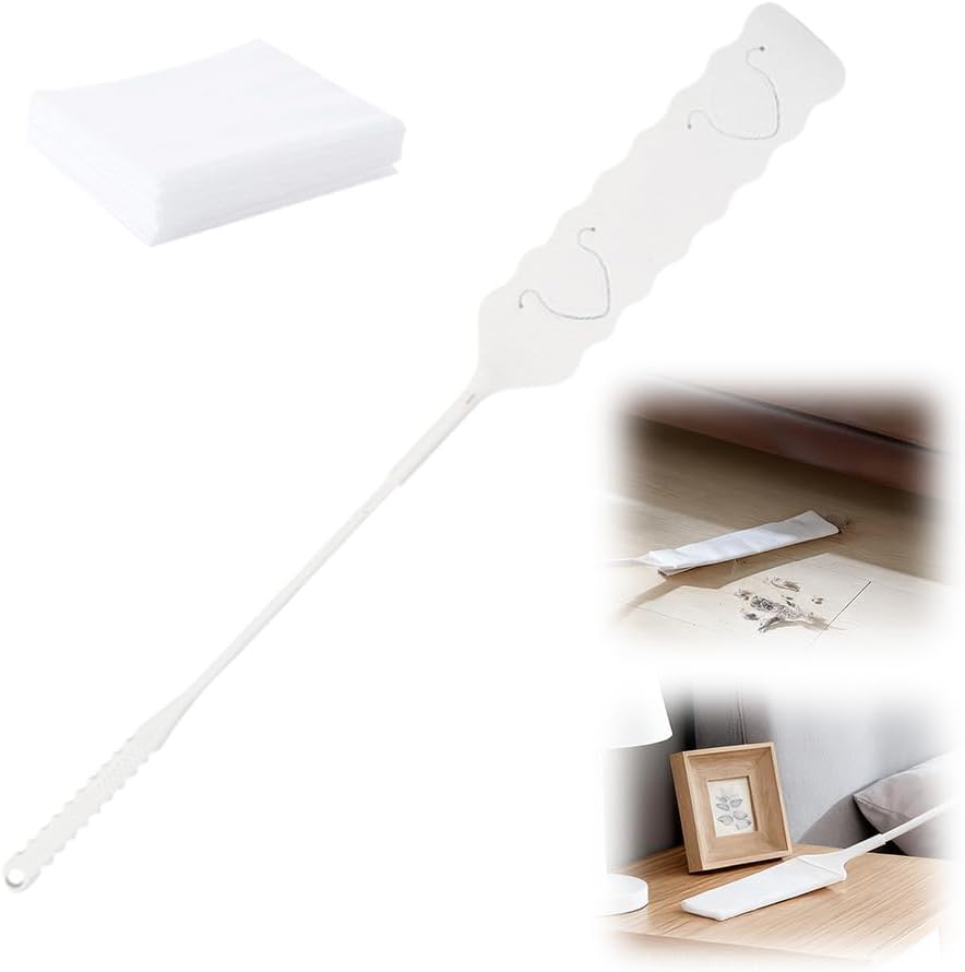 Retractable Gap Dust Cleaner, Bendable Microfiber Duster for Household Flat Duster for Under Appliances, Retractable Gap Dust Cleaning Artifact Extendable Dusters with Nonwoven Fabric (1, White)