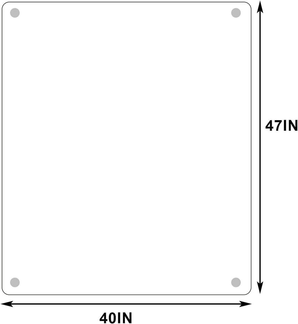 GLSLAND 47"x40" Tempered Glass Chair Mat Heavy-Duty Floor Protector for Carpet & Hard Floors Scratch-Resistant Office Computer Desk Mats Clear