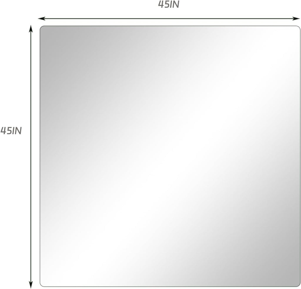 GLSLAND 46"x46" Tempered Glass Chair Mat Square Heavy-Duty Floor Protector for Carpet & Hard Floors Scratch-Resistant Office Computer Desk Mat 1/5" Clear