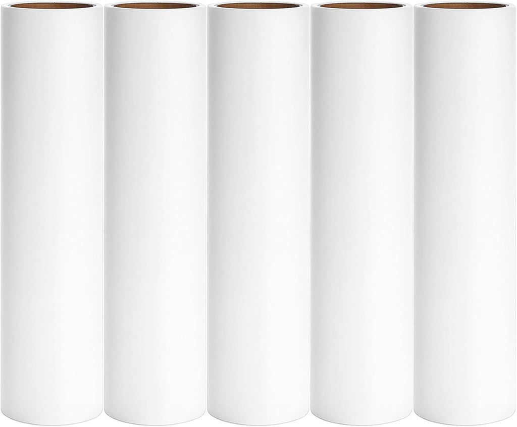 10 inch Mega Lint Roller Refills Compatible with Evercare Layers Smart Design Large Floor Lint Rollers Extreme Stick 10'' Wide Sticky Roller Refills 60 Sheets per Roll 5 Pack Total 300 Sheets