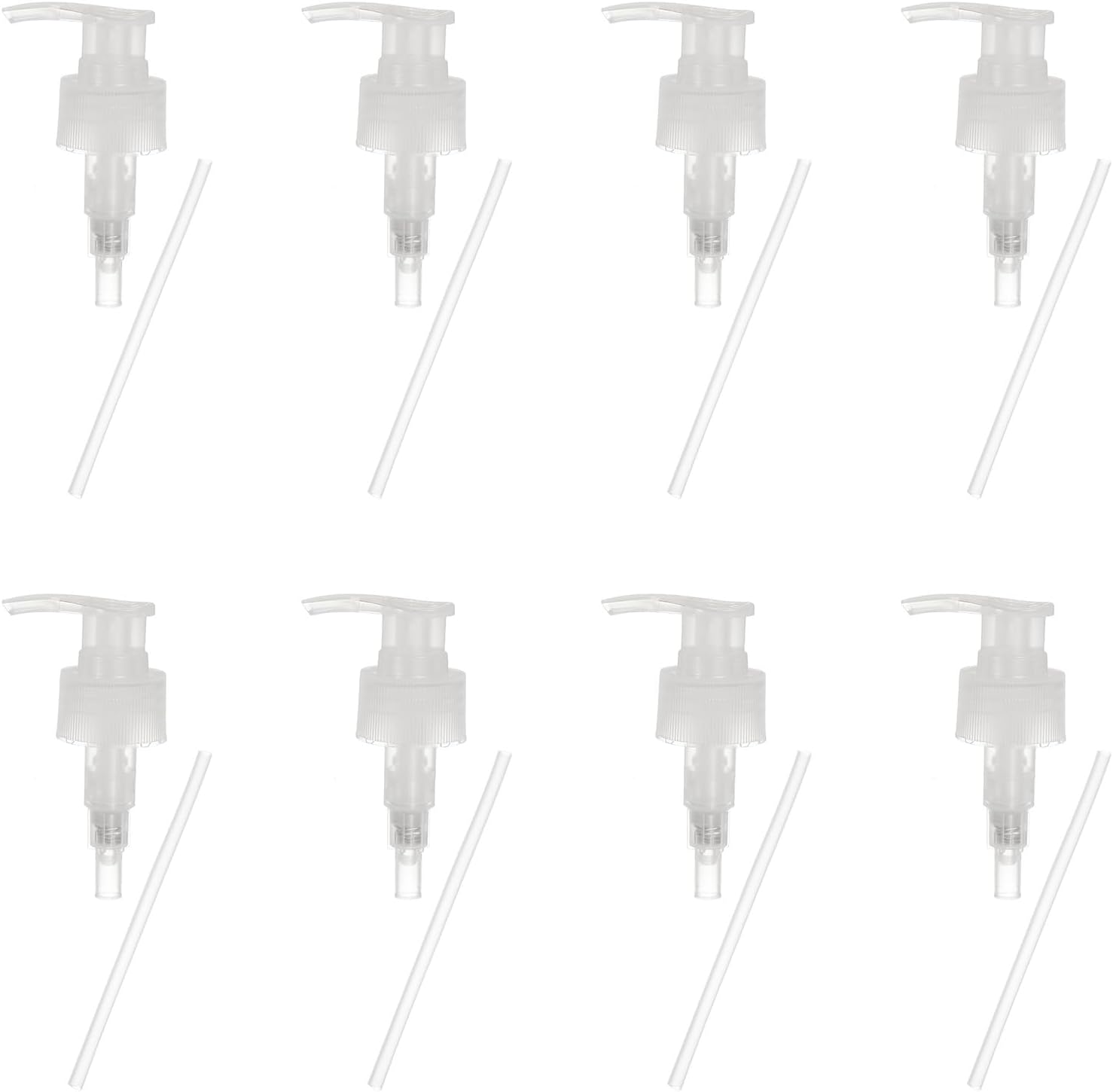 uxcell 8 Pcs Soap Dispenser Pump Heads Soap Dispensers Top Pumps Replacement Switch Pumphead for Standard 24/415 Neck Size Lotion Shampoo Bottle, Transparent