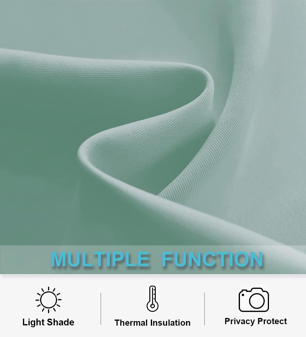 RYB HOME Coastal Blackout Curtains for Bedroom - Thermal Insulated Curtains and Drapes Privacy Shades for Living Room Dining Closet, W42 x L80 inch, 2 Panels, Aqua