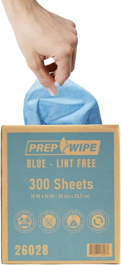 LAUCO PrepWipe Heavy Duty Cleaning Towels, Lint Free Industrial Paper Towels - Disposable Pack of 300 Sheets 10"x14" (4 Boxes)