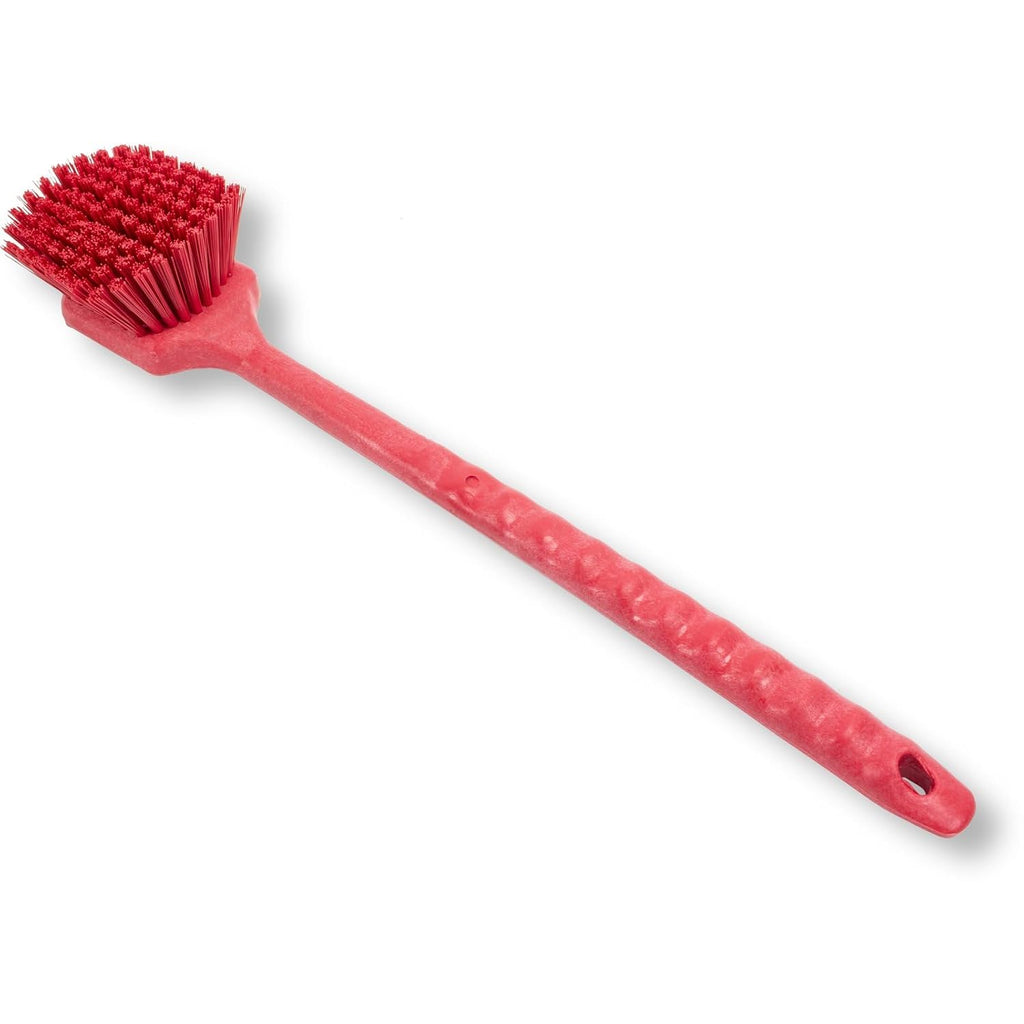 SPARTA 40501EC05 Plastic Large Scrub Brush, Kitchen Brush, Utility Brush With Long Handle For Cleaning, 20 Inches, Red, (Pack of 6)