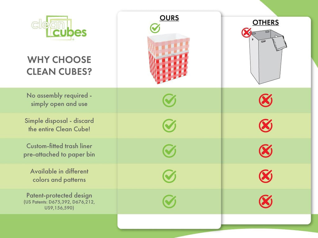 13 Gallon Disposable Pop-Up Trash Cans (3-Pack) with Fitted Bags – Foldable Garbage & Recycling Bins for Parties, Events & Kitchen (Picnic, 17" H x 13.5" W x 10" D)