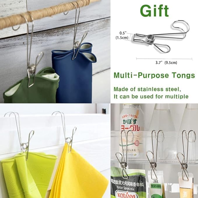 HOMSSEM Dishwashing Gloves - 2 Pairs Premium Rubber Gloves for Cleaning - Urban Gray, Green, Blue