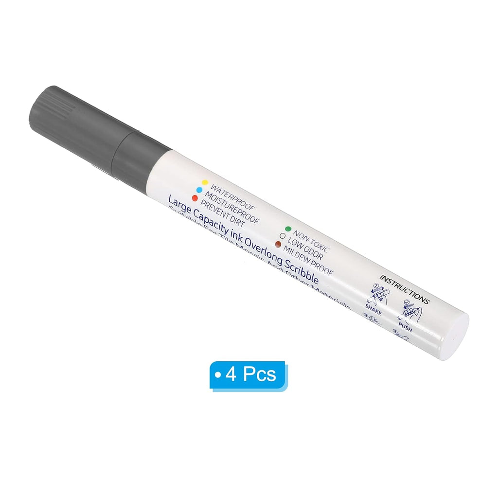 PATIKIL Grout Pen, 4 Pack Dark Grey Tile Marker Waterproof Grout Sealer Pen Tile Repair Pens Paint Pens for Wall Floor Bathroom Kitchen Refresh