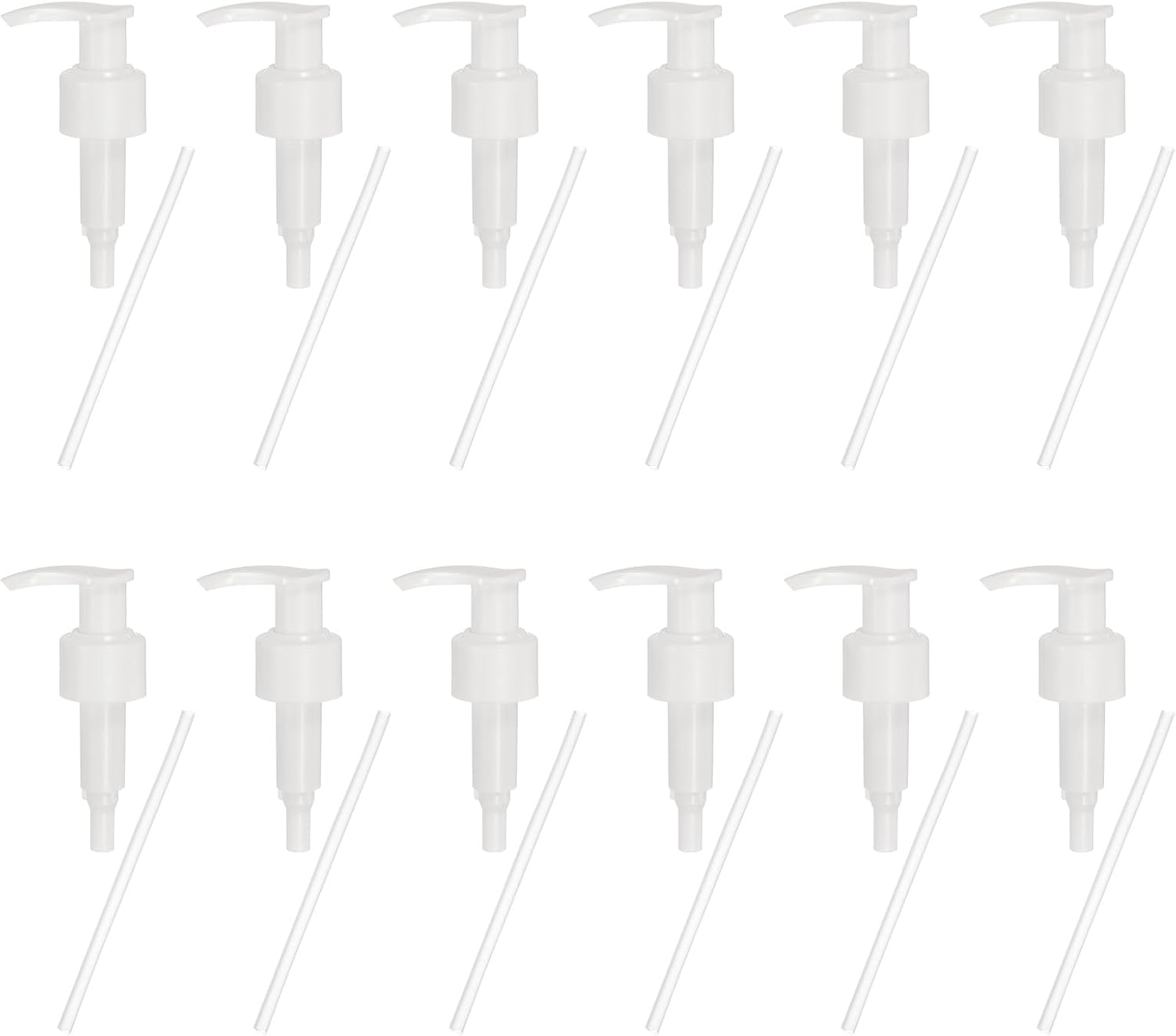 uxcell 12 Pcs Soap Dispenser Pump Heads Soap Dispensers Top Pumps Replacement Switch Pumphead for Standard 24/426 Neck Size Lotion Shampoo Bottle, White
