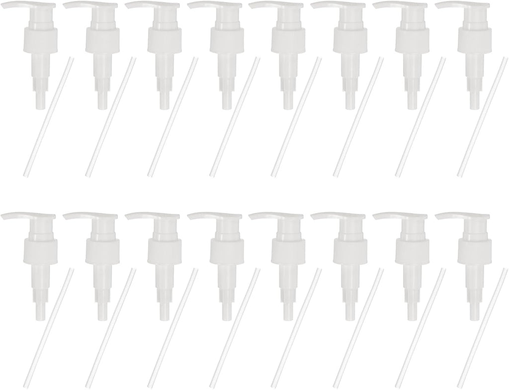 uxcell 16 Pcs Soap Dispenser Pump Heads Soap Dispensers Top Pumps Replacement Switch Pumphead for Standard 24/417 Neck Size Lotion Shampoo Bottle, White