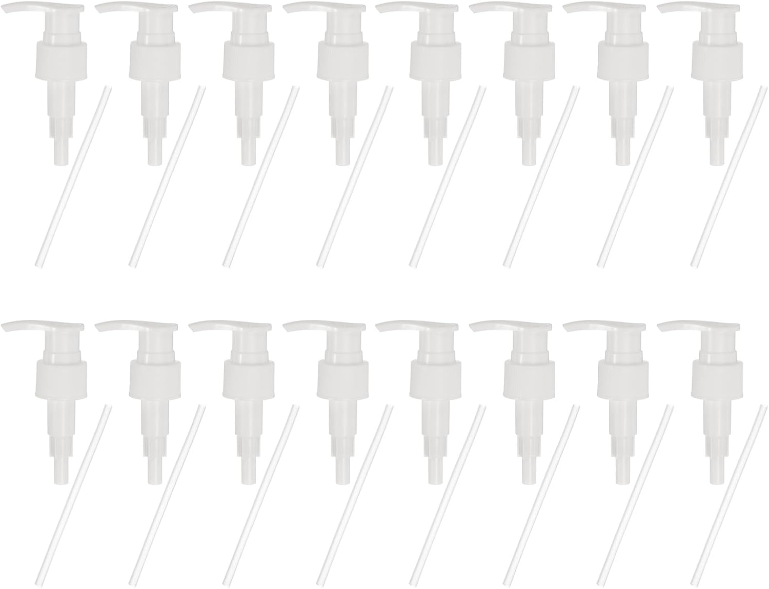 uxcell 16 Pcs Soap Dispenser Pump Heads Soap Dispensers Top Pumps Replacement Switch Pumphead for Standard 24/417 Neck Size Lotion Shampoo Bottle, White