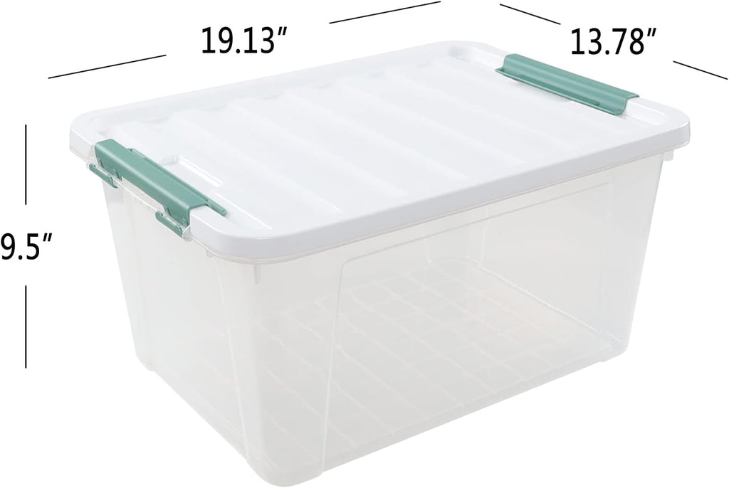 6-Pack 35 L Plastic Storage Box, Latch Storage Box with Lids