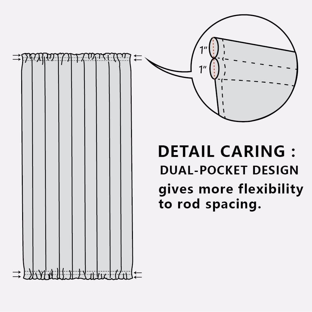 NICETOWN Side Light Door Curtains 40 inch Length Privacy Linen Texture Semi Sheer French Door Curtain Panels for Front Glass Kitchen Window, Ivory White, 26" W x 40" L, 1 Panel