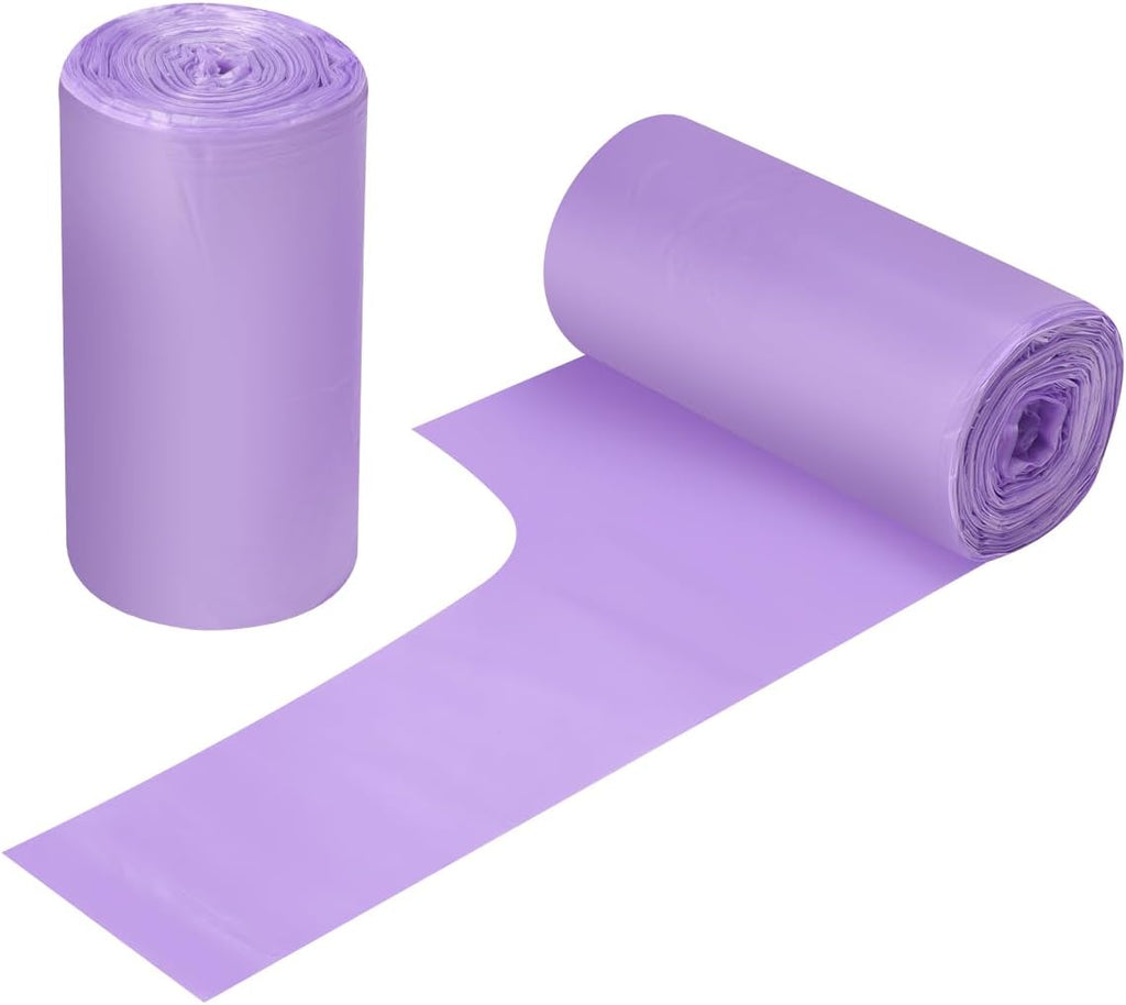 2-4 Gallon Portable Trash Bags,60 Counts Thicken portable Small Garbage Bags for Office, Kitchen,Bedroom Trash Can,Strong Trash Bags（Purple）