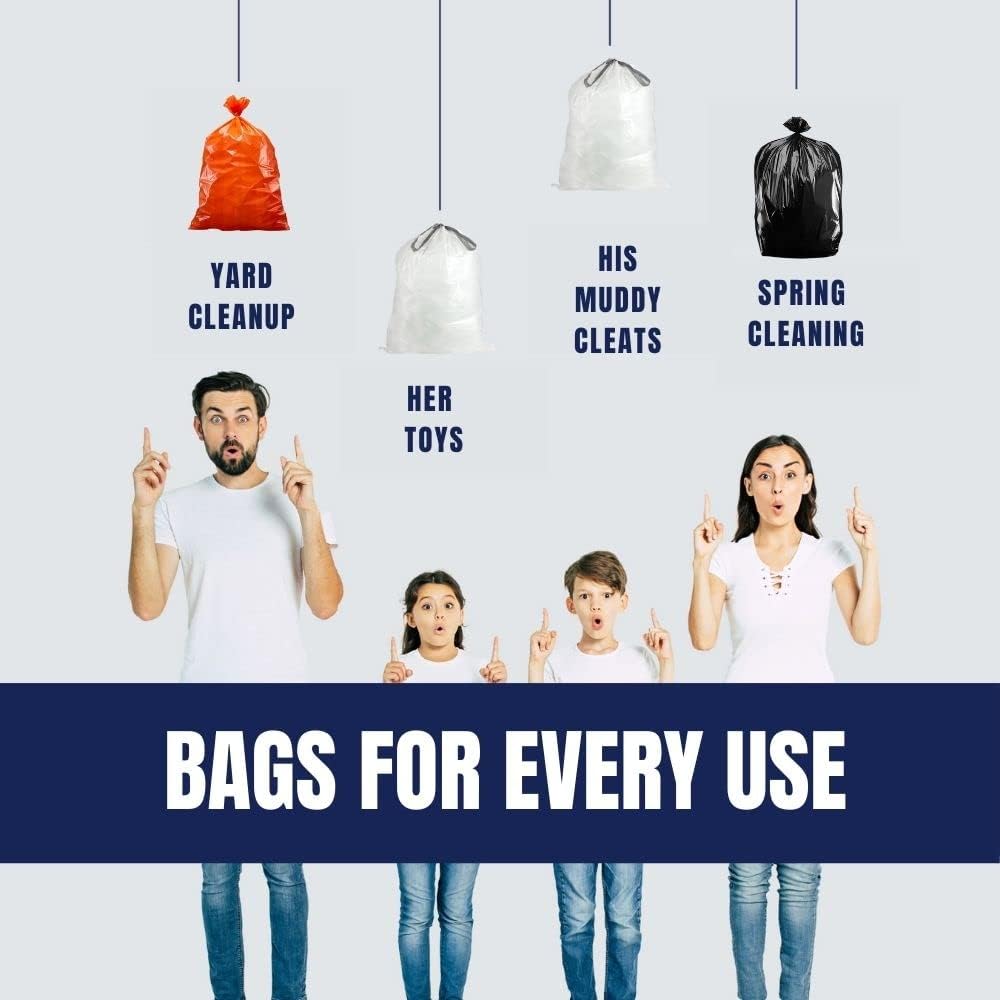 Plasticplace 55-60 gallon Trash Bags │ 1.2 Mil │ Orange Heavy Duty Garbage Can Liners │ 38” x 58” (50 Count)