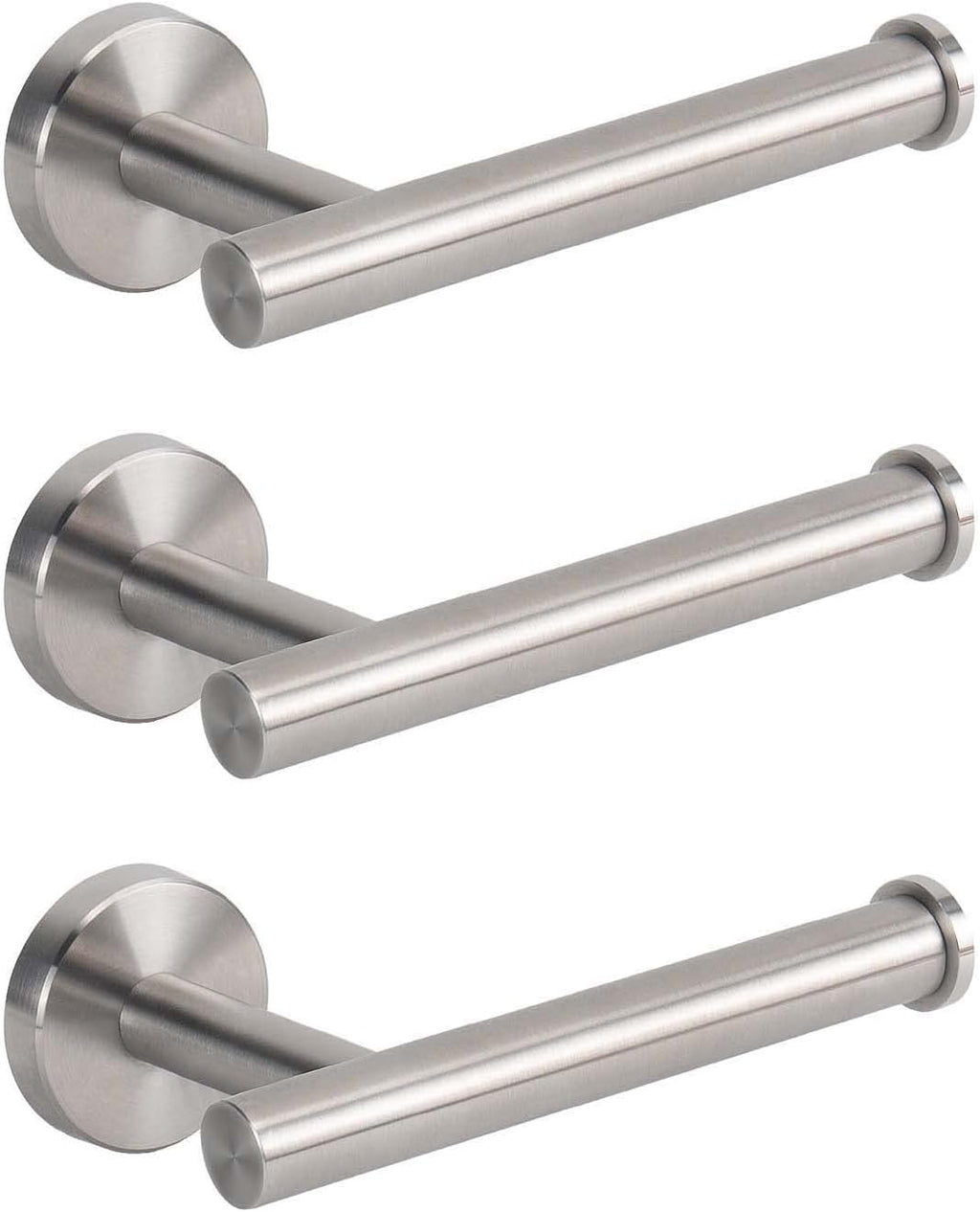 NearMoon Bathroom Toilet Paper Holder, Premium SUS304 Stainless Steel Rustproof Wall Mounted Toilet Roll Holder for Bathroom, Kitchen (3 Pack, Brushed Nickel)