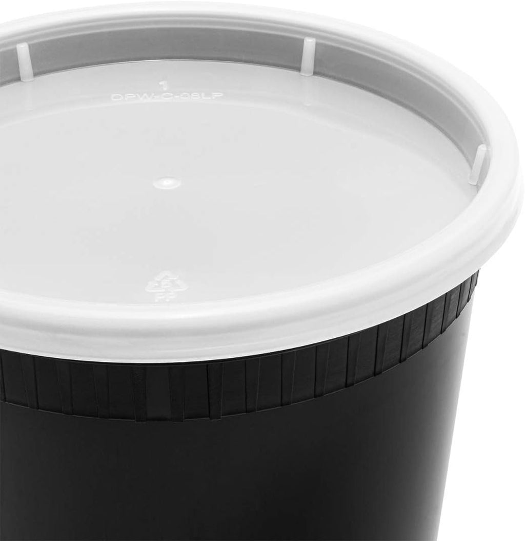 Karat [32oz - 240 ct Black PP Injection Molded Round Deli Containers with Lids (FP-IMDC32-PPB)