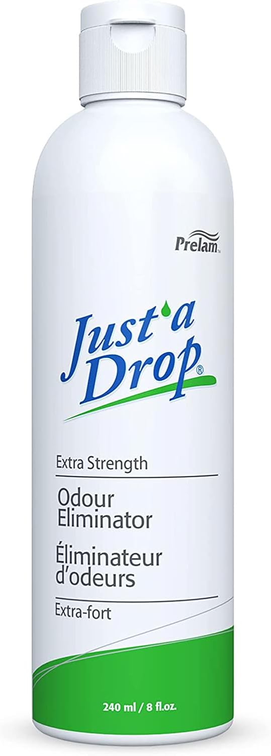 Prelam Just a Drop Odor Eliminator - Long-Lasting and Eco-Friendly Formula - Leaves Bathroom Smelling Clean and Fresh - Fits into Your Pocket or Purse - Easy To Use - Extra Strength - 8 oz Drops