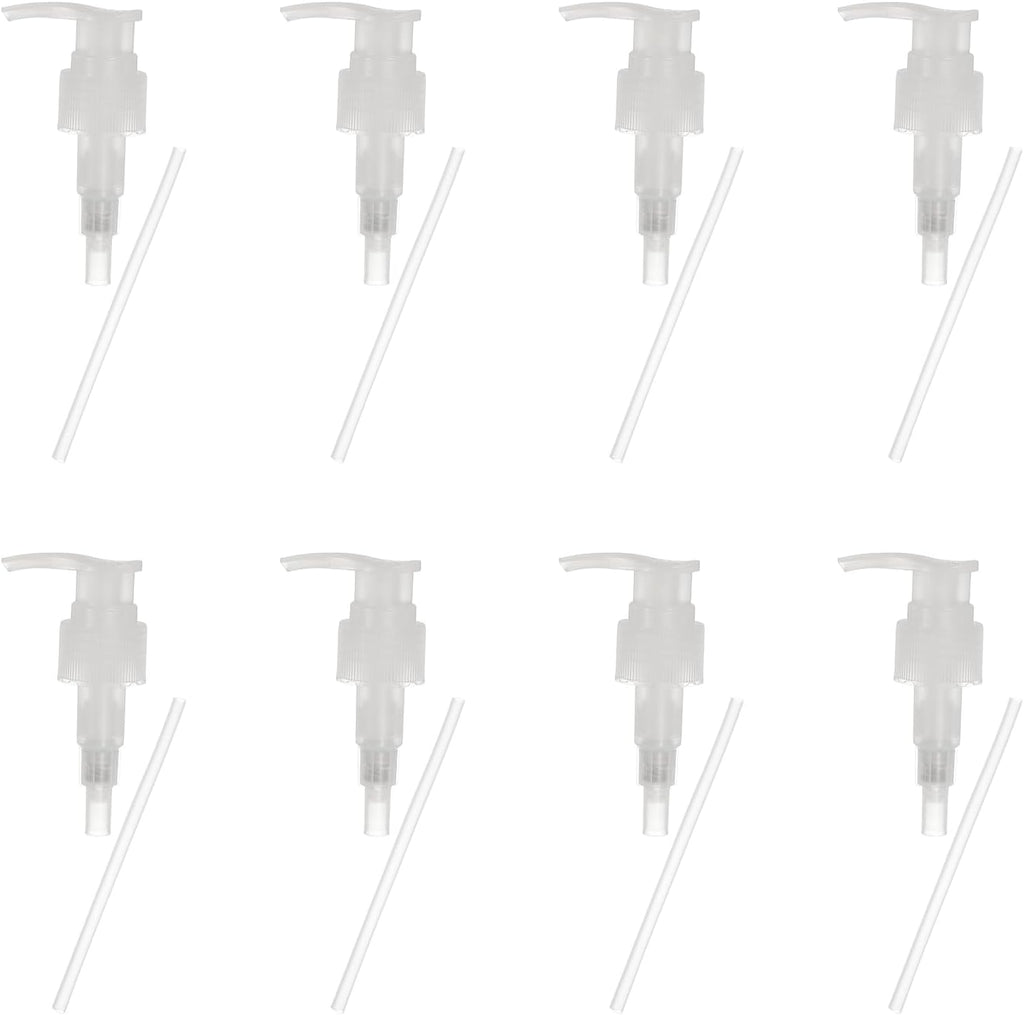 uxcell 8 Pcs Soap Dispenser Pump Heads Soap Dispensers Top Pumps Replacement Switch Pumphead for Standard 24/412 Neck Size Lotion Shampoo Bottle, Transparent
