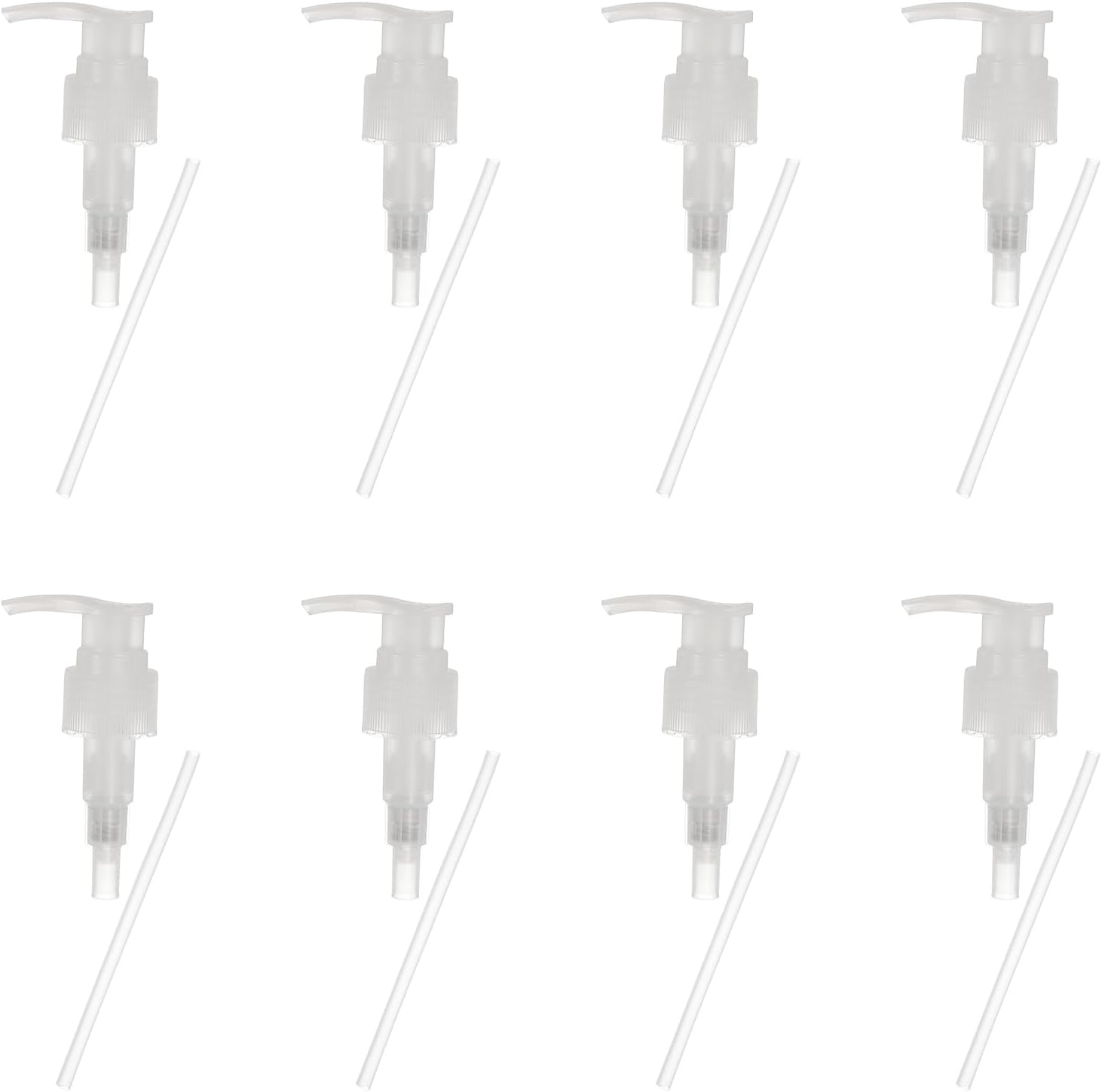 uxcell 8 Pcs Soap Dispenser Pump Heads Soap Dispensers Top Pumps Replacement Switch Pumphead for Standard 24/412 Neck Size Lotion Shampoo Bottle, Transparent