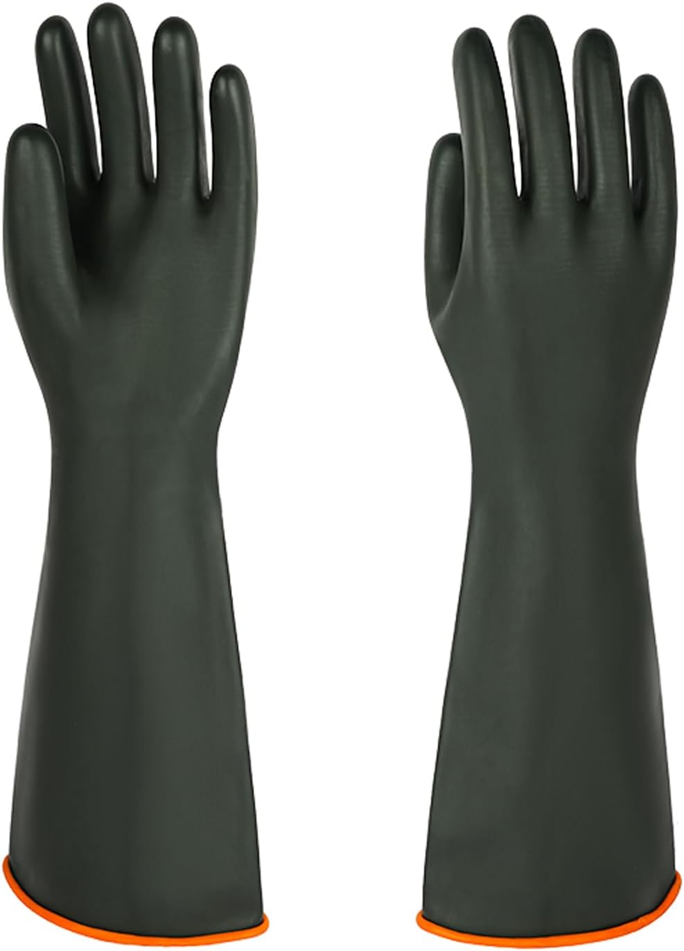 North Tower Heavy-Duty Latex Chemical Resistant Gloves - Reusable Long Rubber Dishwashing Gloves with Forearm Protection for Men - Waterproof, Industrial Safety Gear,18“，1 Pair