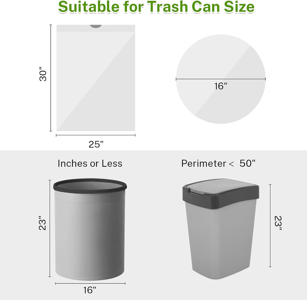 15 Gallon Tall Kitchen Trash Bags Drawstring - 1.2 Mil Thick White Garbage Bag for Office Kitchen, 45 Count