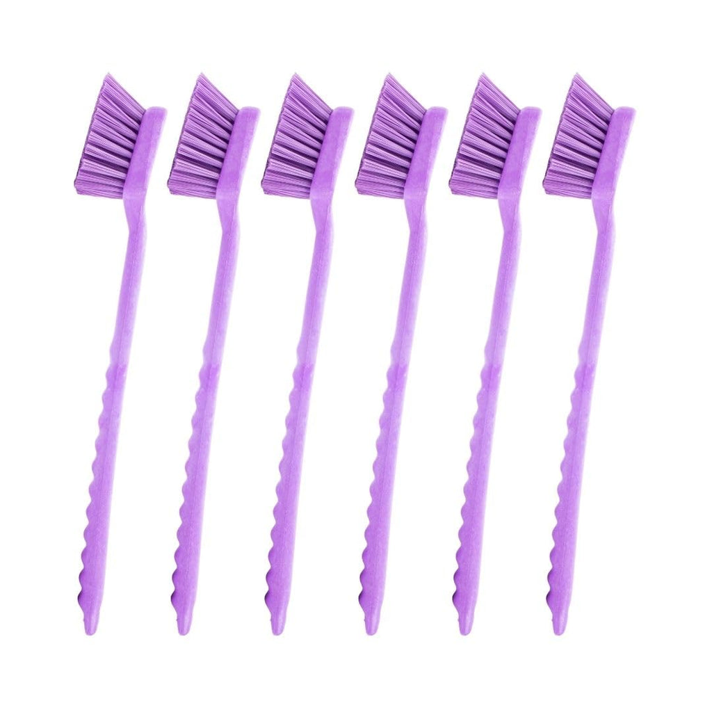 SPARTA 40501EC68 Plastic Large Scrub Brush, Kitchen Brush, Utility Brush With Long Handle For Cleaning, 20 Inches, Purple, (Pack of 6)