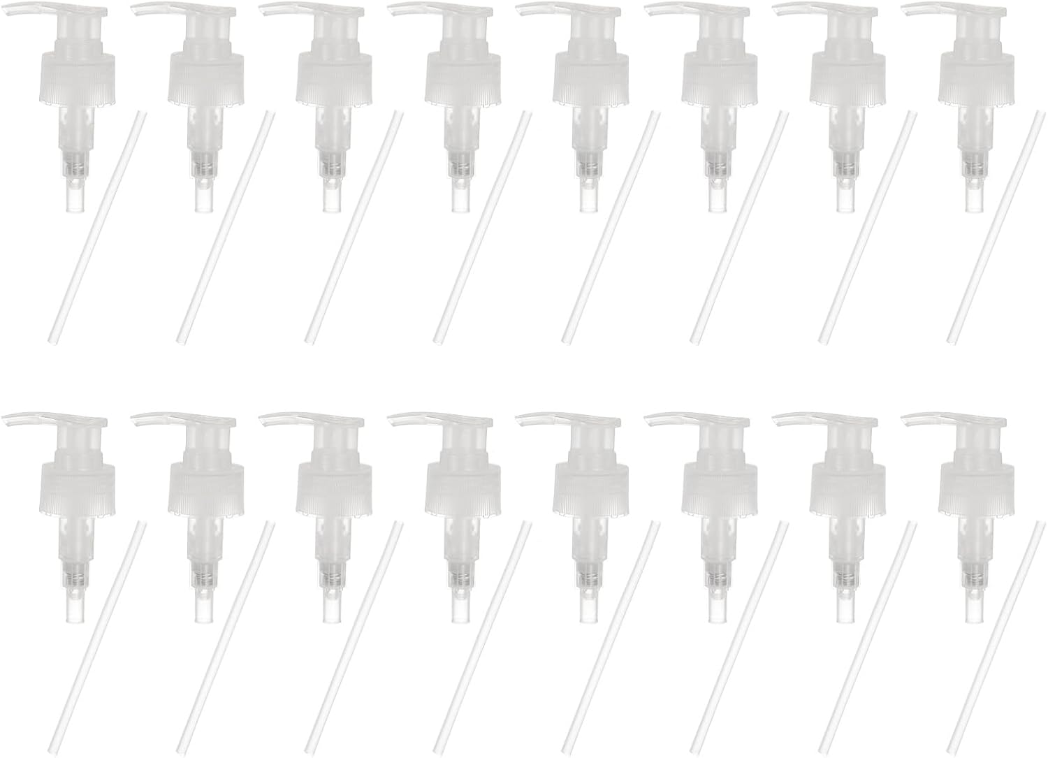 uxcell 16 Pcs Soap Dispenser Pump Heads Soap Dispensers Top Pumps Replacement Switch Pumphead for Standard 24/421 Neck Size Lotion Shampoo Bottle, Transparent