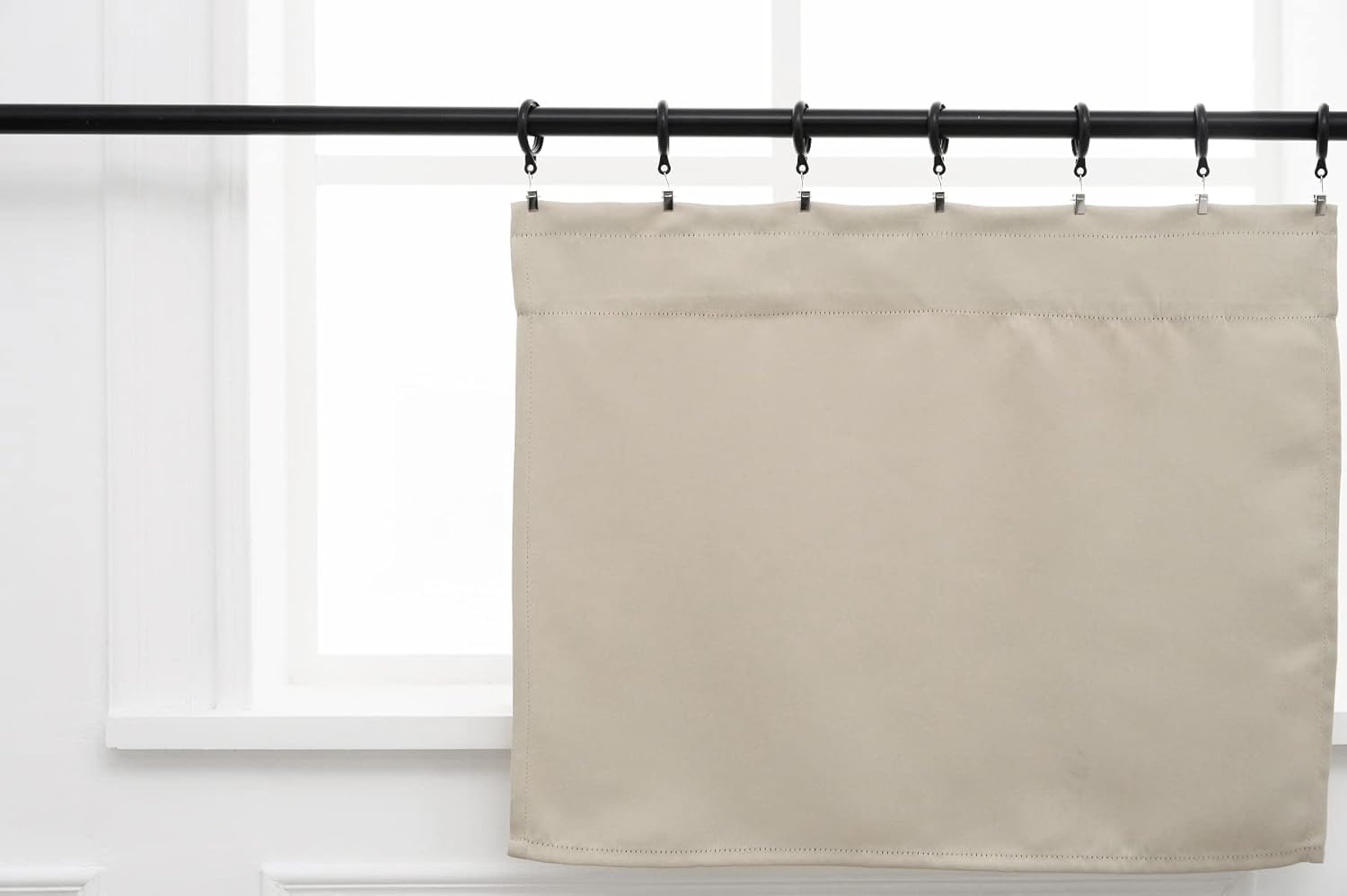 Pickluc Cafe Curtain (Half Window Curtain) 30 Inches Length, Rod Pocket Kitchen Curtain, Short Blackout Curtain for Small Window, 30" Wide and 30" Long, 2 Panels, Ivory