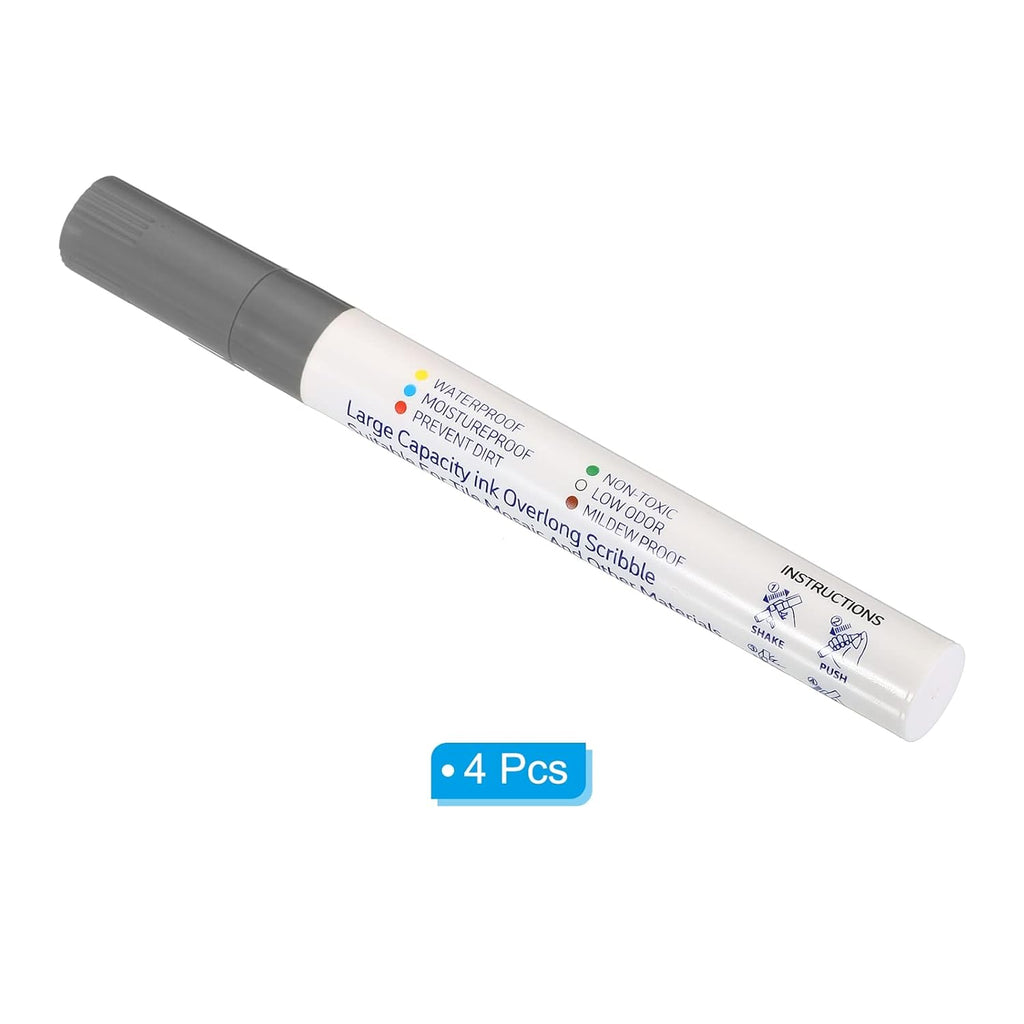 PATIKIL Grout Pen, 4 Pack Grey Tile Marker Waterproof Grout Sealer Pen Tile Repair Pens Paint Pens for Wall Floor Bathroom Kitchen Refresh
