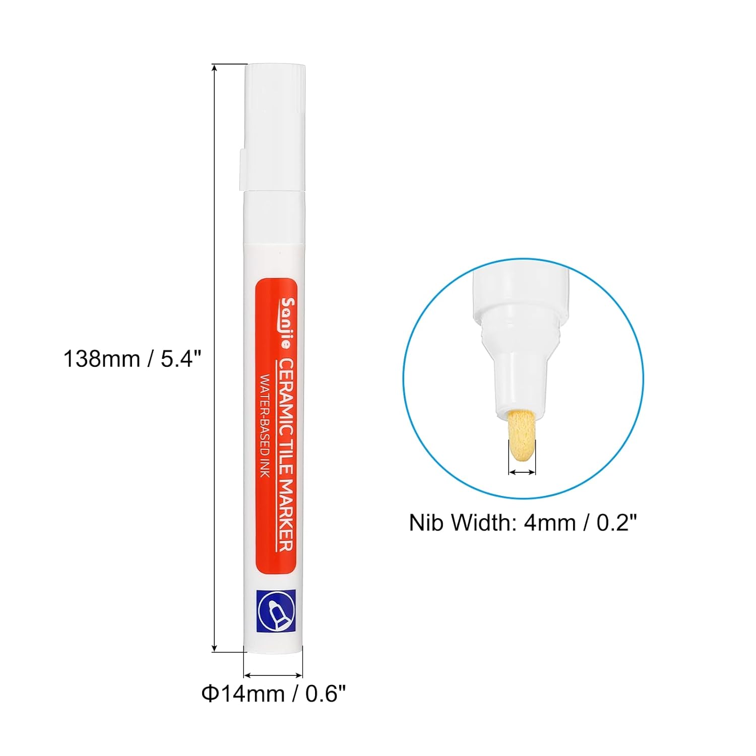 PATIKIL Grout Pen, 4 Pack White Tile Marker Waterproof Grout Sealer Pen Tile Repair Pens Paint Pens for Wall Floor Bathroom Kitchen Refresh