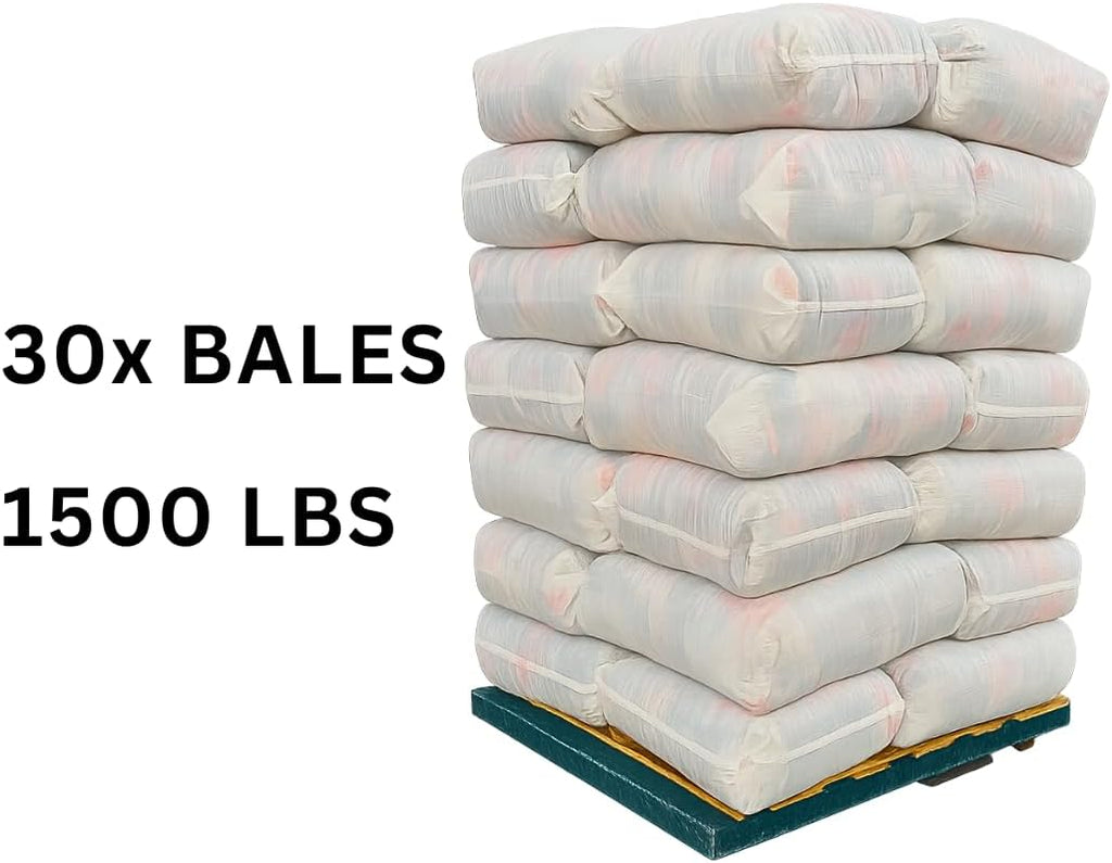 Tshirt Bag of Rags Multicolored (1,500LB, 30x BALES), Cotton Blend, Painting and Multipurpose, Kitchen, Auto, Staining Rags, Shop Cleaning Cloths Bulk, Lint Free Absorbent Washable, 30 bags