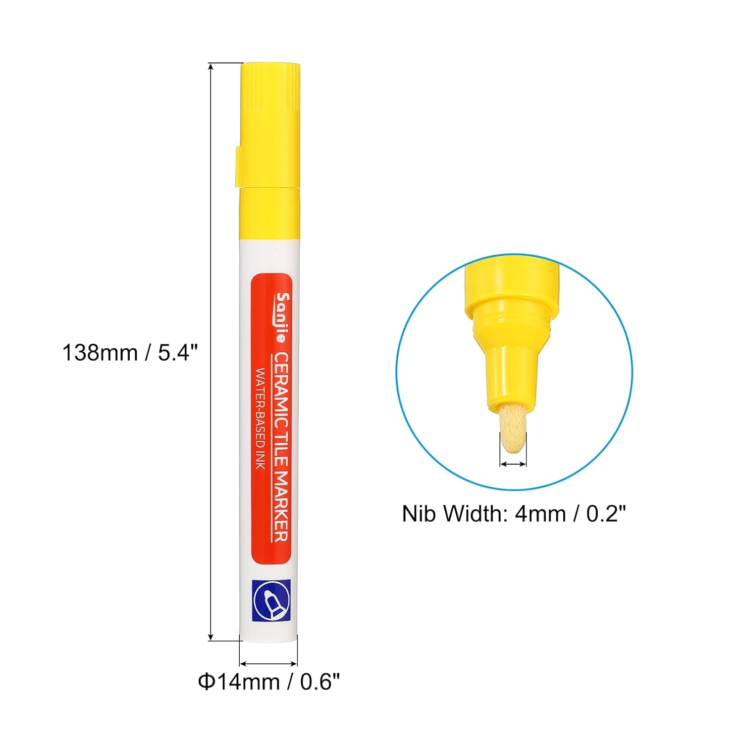 PATIKIL Grout Pen, 4 Pack Yellow Tile Marker Waterproof Grout Sealer Pen Tile Repair Pens Paint Pens for Wall Floor Bathroom Kitchen Refresh