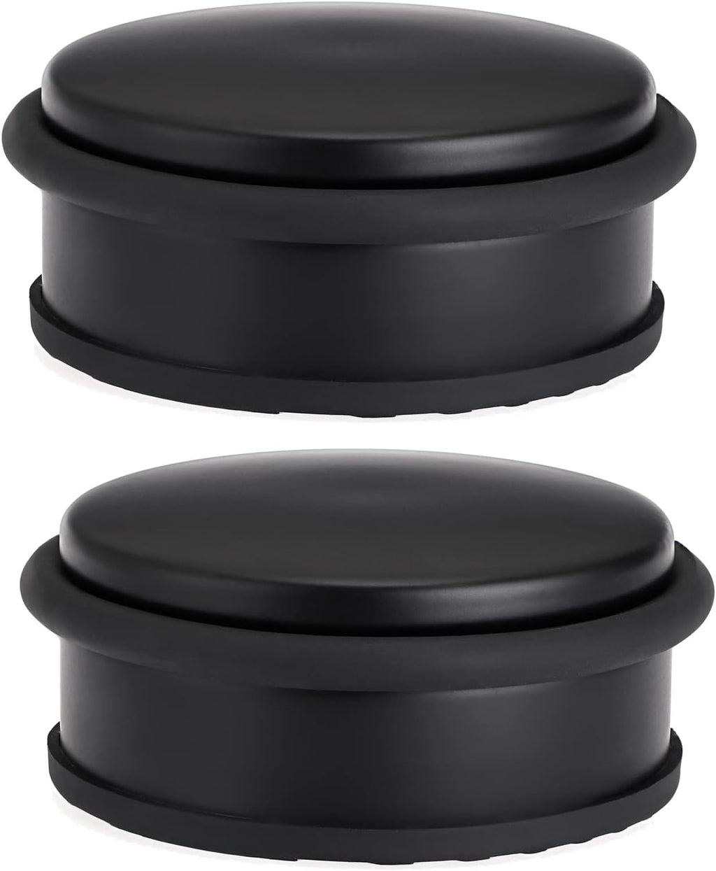 Sumnacon 2Pcs Heavy Duty Door Stoppers No Drill, Sturdy Stainless Steel Floor Door Stops with Anti-Skid Rubber - Decorative Metal Doorstops for Home Office Commercial Industrial, Black