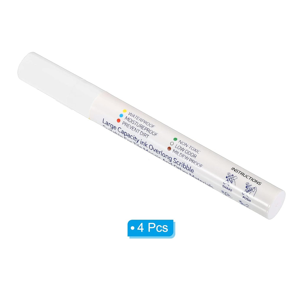 PATIKIL Grout Pen, 4 Pack White Tile Marker Waterproof Grout Sealer Pen Tile Repair Pens Paint Pens for Wall Floor Bathroom Kitchen Refresh