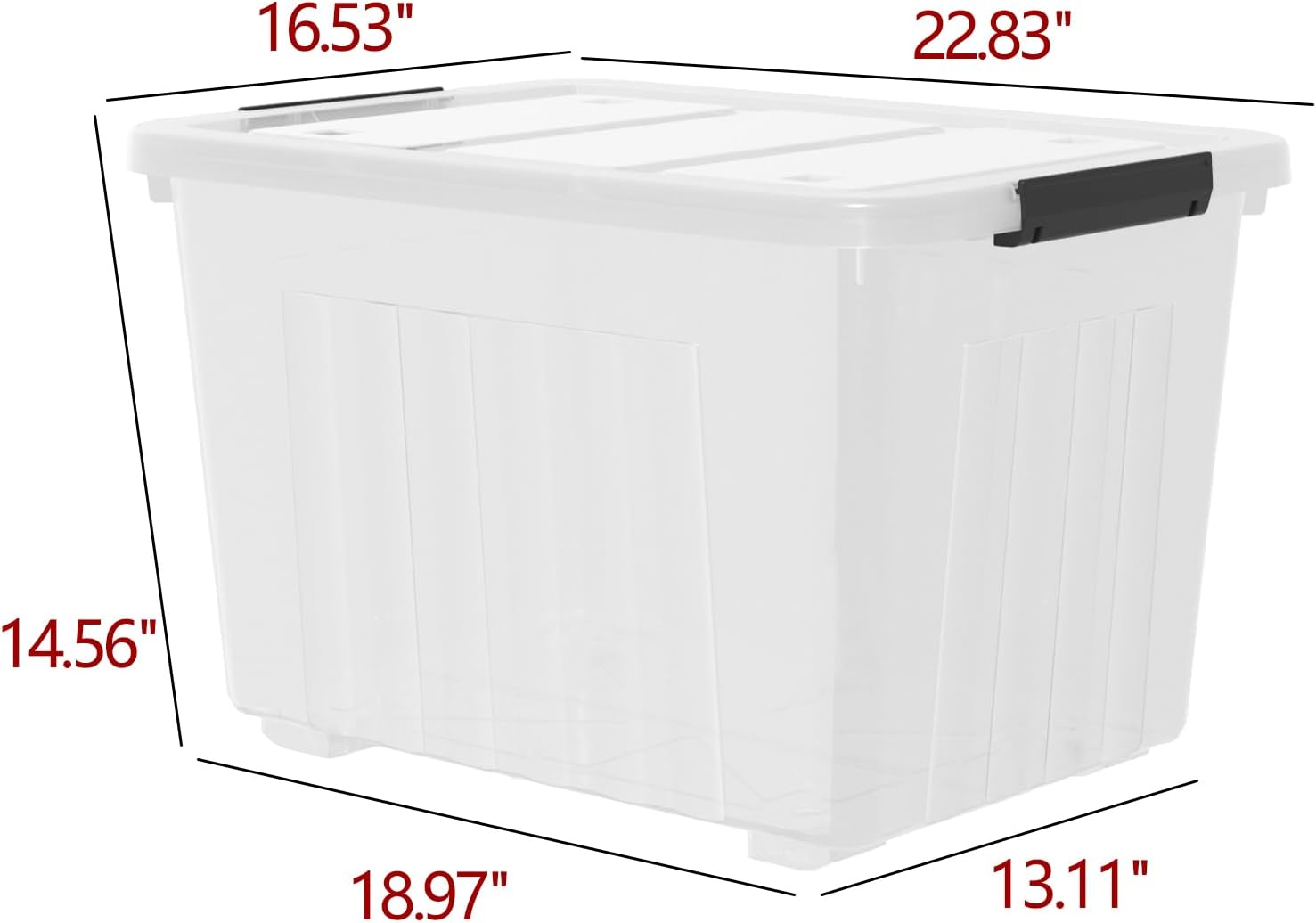 70 Quart Large Clear Storage Bins, Plastic Storage Box with Lids and Wheels, 4 Packs