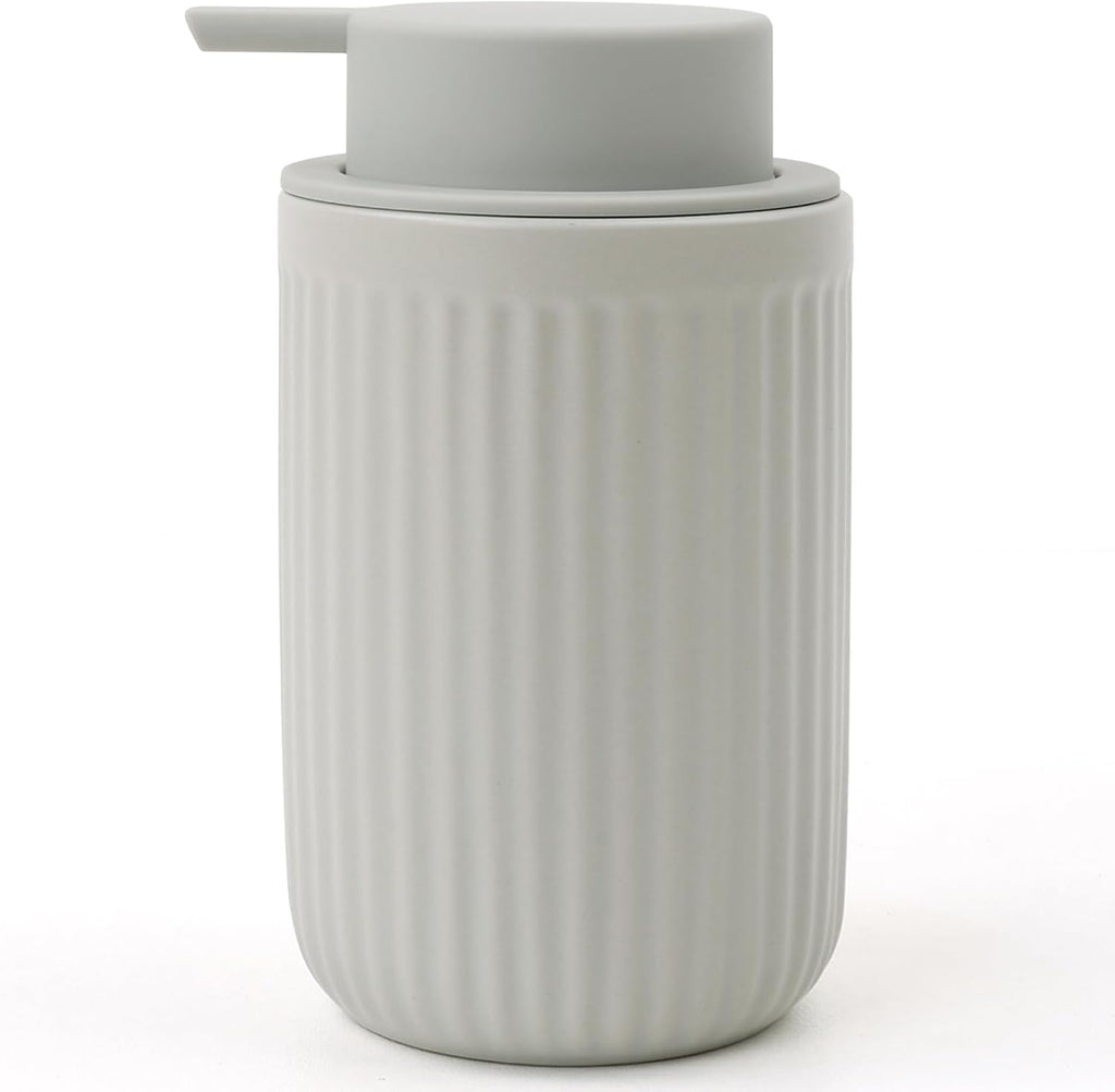 BosilunLife Dish Hand Soap Dispenser - Liquid Pump Soap Dispenser for Bathroom Decro 12oz Ceramic Kitchen Dish Dispenser with Rust-Proof Liquid Pump Modern Refillable Lotion Bottles