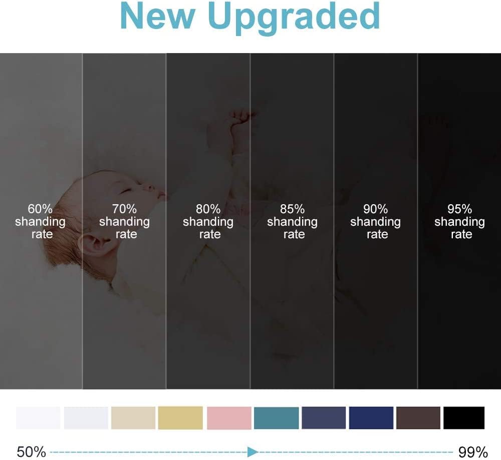 RYB HOME Blackout Curtains 63 inches Long - Energy Saving Insulation Large Window Curtain Blinds for Bedroom Living Room Dining Basement Home Office, W 62 x L 63 per Panel, Beige, 2 Pcs