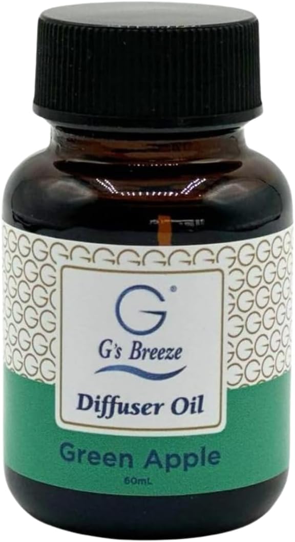 G's Breeze Green Apple Diffuser Oil Refill - Scent of Crisp Apple Fruit - Transform Any Space with Invigorating Fragrance – Ideal for Home & Office – Long-Lasting Freshness Aroma - 60 ML