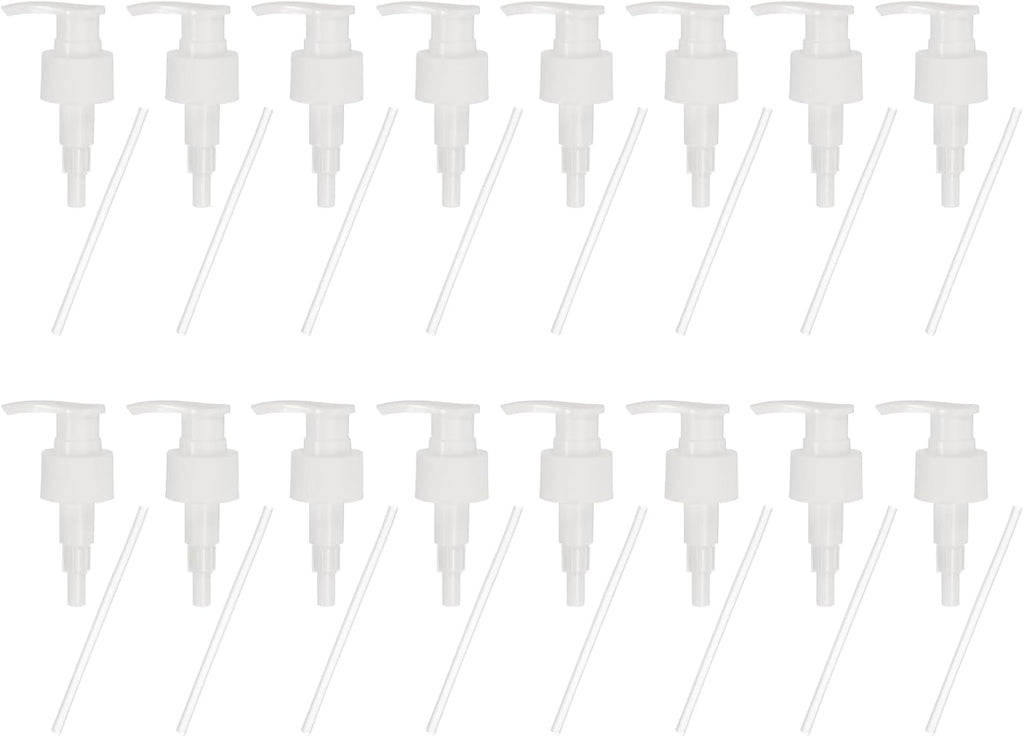 uxcell 16 Pcs Soap Dispenser Pump Heads Soap Dispensers Top Pumps Replacement Switch Pumphead for Standard 24/420 Neck Size Lotion Shampoo Bottle, White