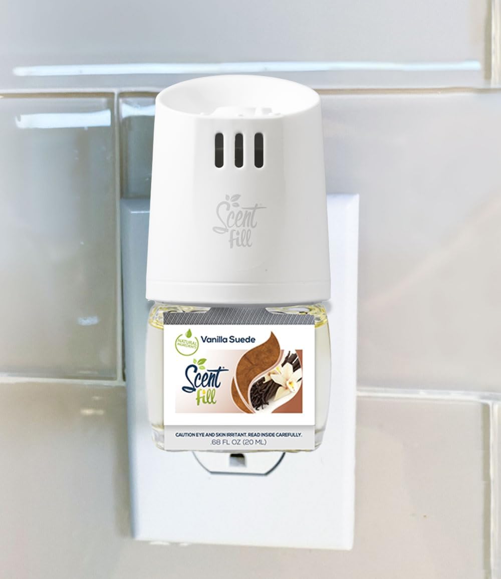 Scent Fill Vanilla Suede Plug in Air Freshener Refills, 4 Scented Oil Refills